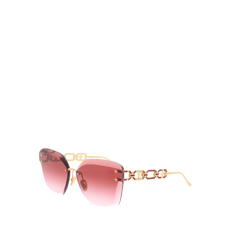 Louis Vuitton - Gold/Red Metal LV Jewel Square Sunglasses