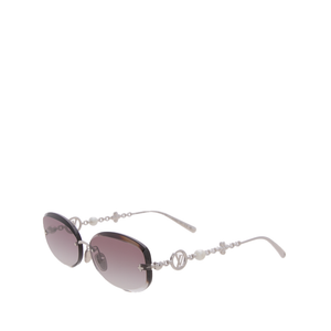 Louis Vuitton - Silver LV Jewel Pearl Oval Sunglasses