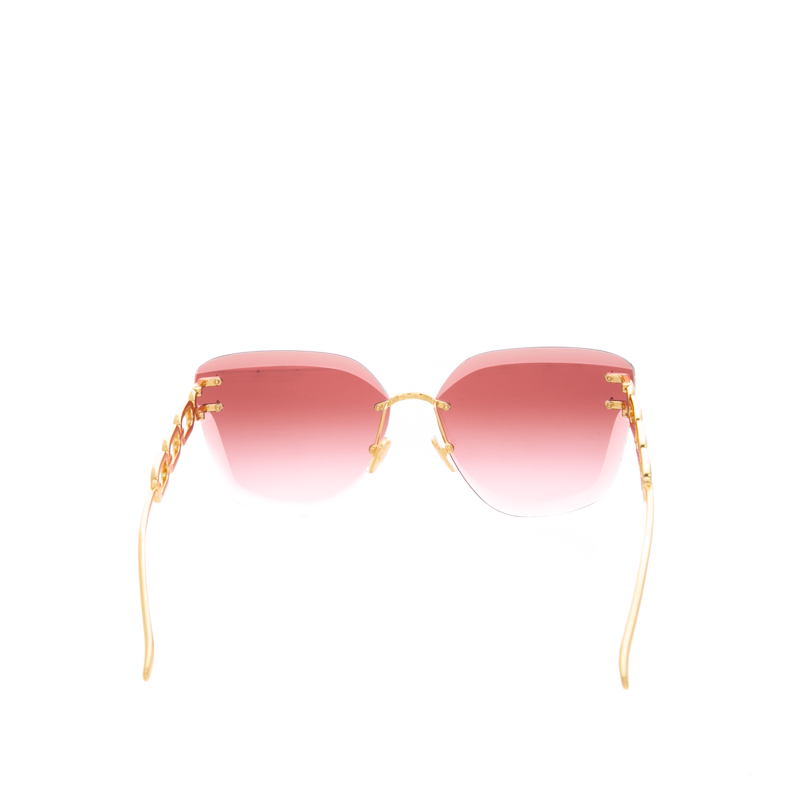 Louis Vuitton - Gold/Red Metal LV Jewel Square Sunglasses