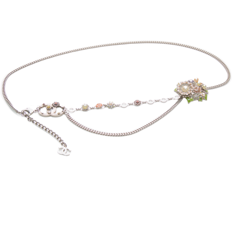 Vintage CC Floral Chain Belt