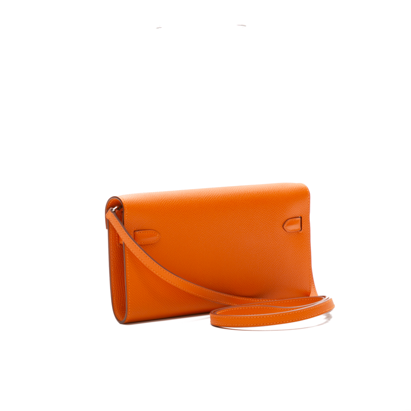 Kelly Classique To Go Wallet Orange Epsom Leather