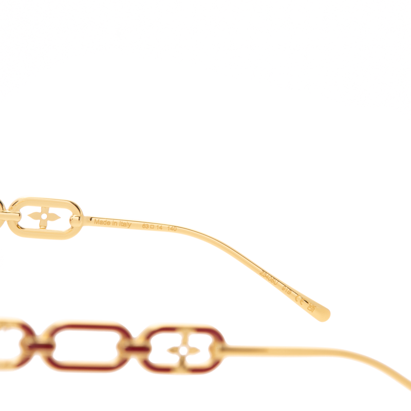Louis Vuitton - Gold/Red Metal LV Jewel Square Sunglasses