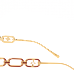 Louis Vuitton - Gold/Red Metal LV Jewel Square Sunglasses