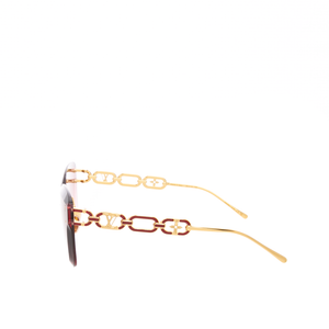 Louis Vuitton - Gold/Red Metal LV Jewel Square Sunglasses