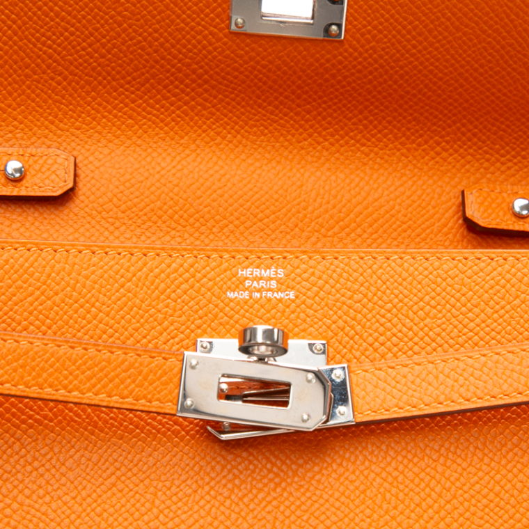 Kelly Classique To Go Wallet Orange Epsom Leather