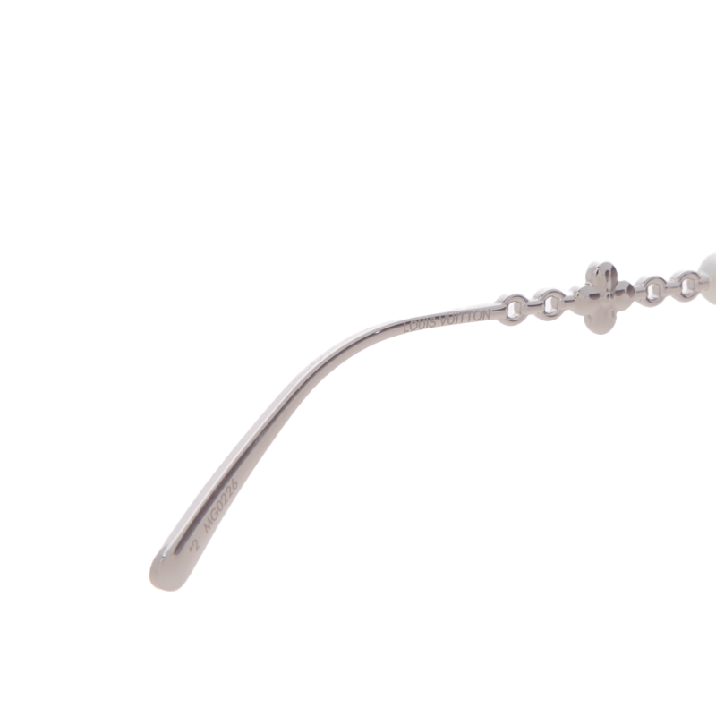 Louis Vuitton - Silver LV Jewel Pearl Oval Sunglasses
