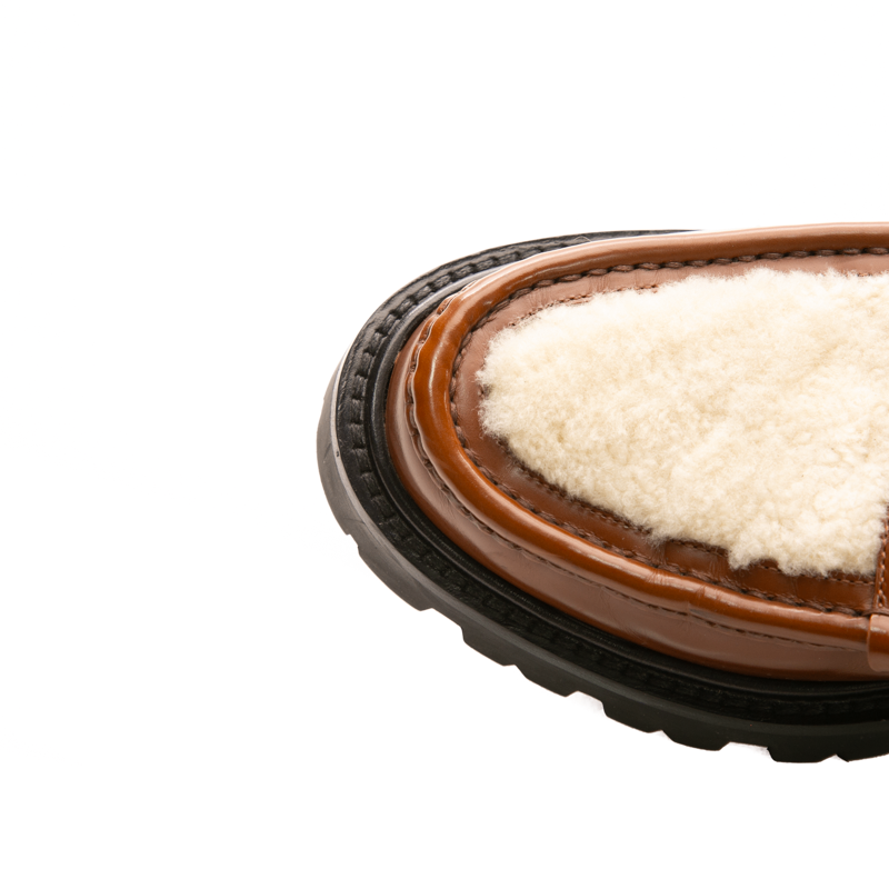 Celine - Brown Shearling Loafers (39.5) Margaret