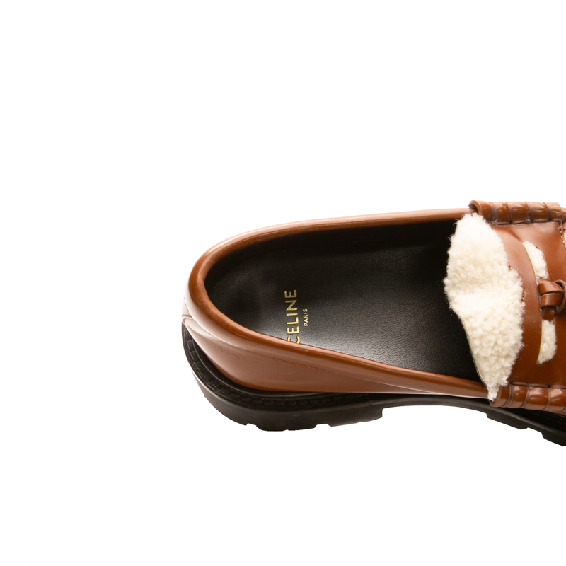 Celine - Brown Shearling Loafers (39.5) Margaret