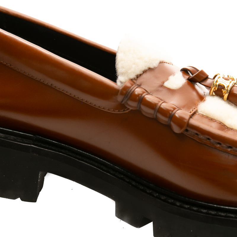 Celine - Brown Shearling Loafers (39.5) Margaret