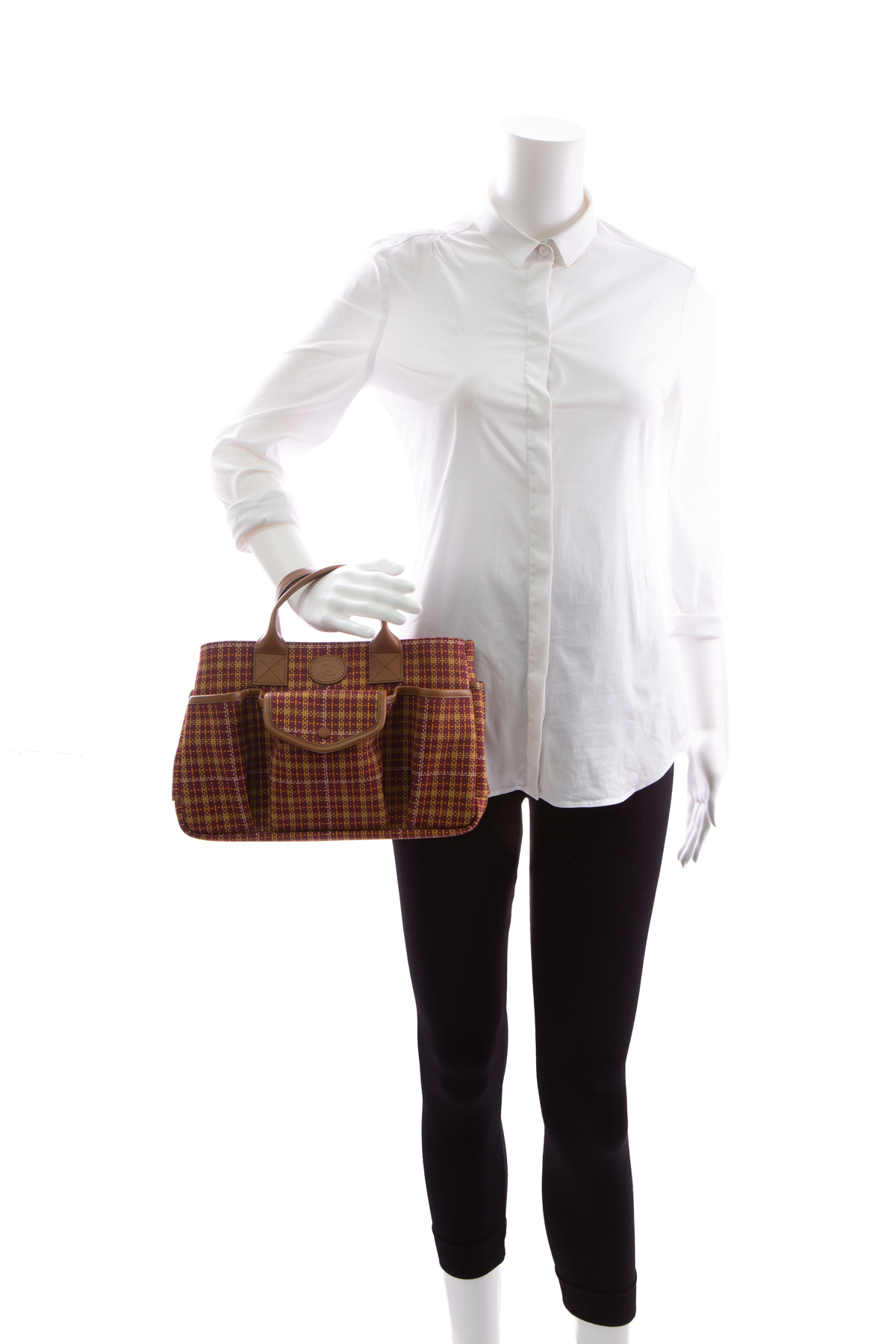 Gucci Children&#39;s Plaid Print Tote Bag - Burgundy