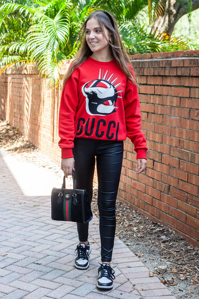 Gucci Manifesto Sweatshirt - Red Size XXSmall - Couture USA