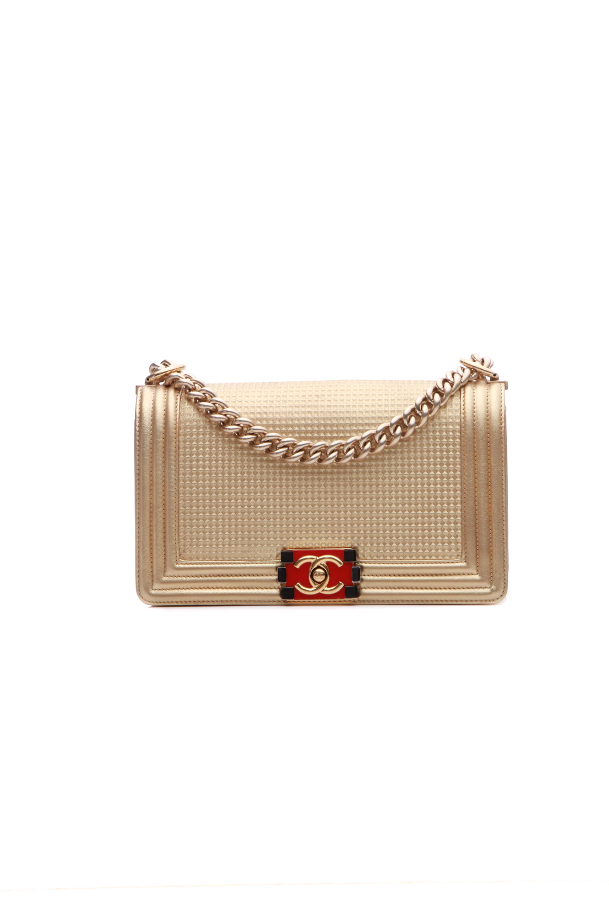 Chanel Cube Embossed Medium Boy Bag Couture USA