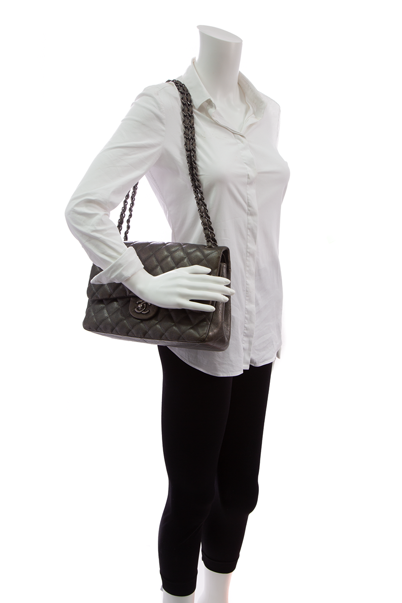 Chanel grey jumbo sale