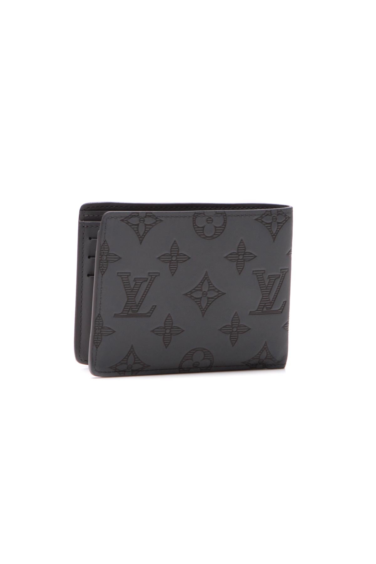 Coin Card Holder - Luxury Monogram Shadow Black