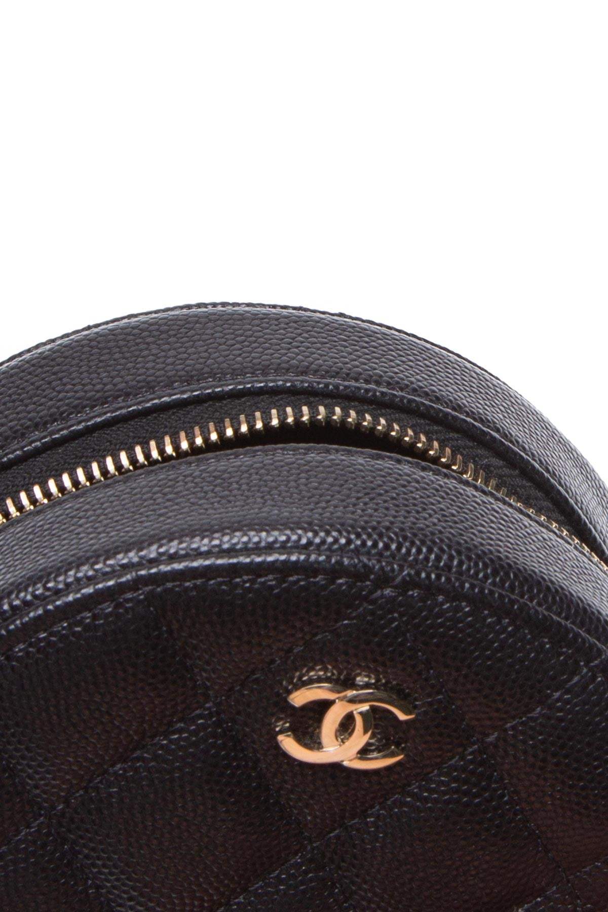 Chanel Mini Classic Chain Shoulder Round Ladies Bag Ap0245 Caviar