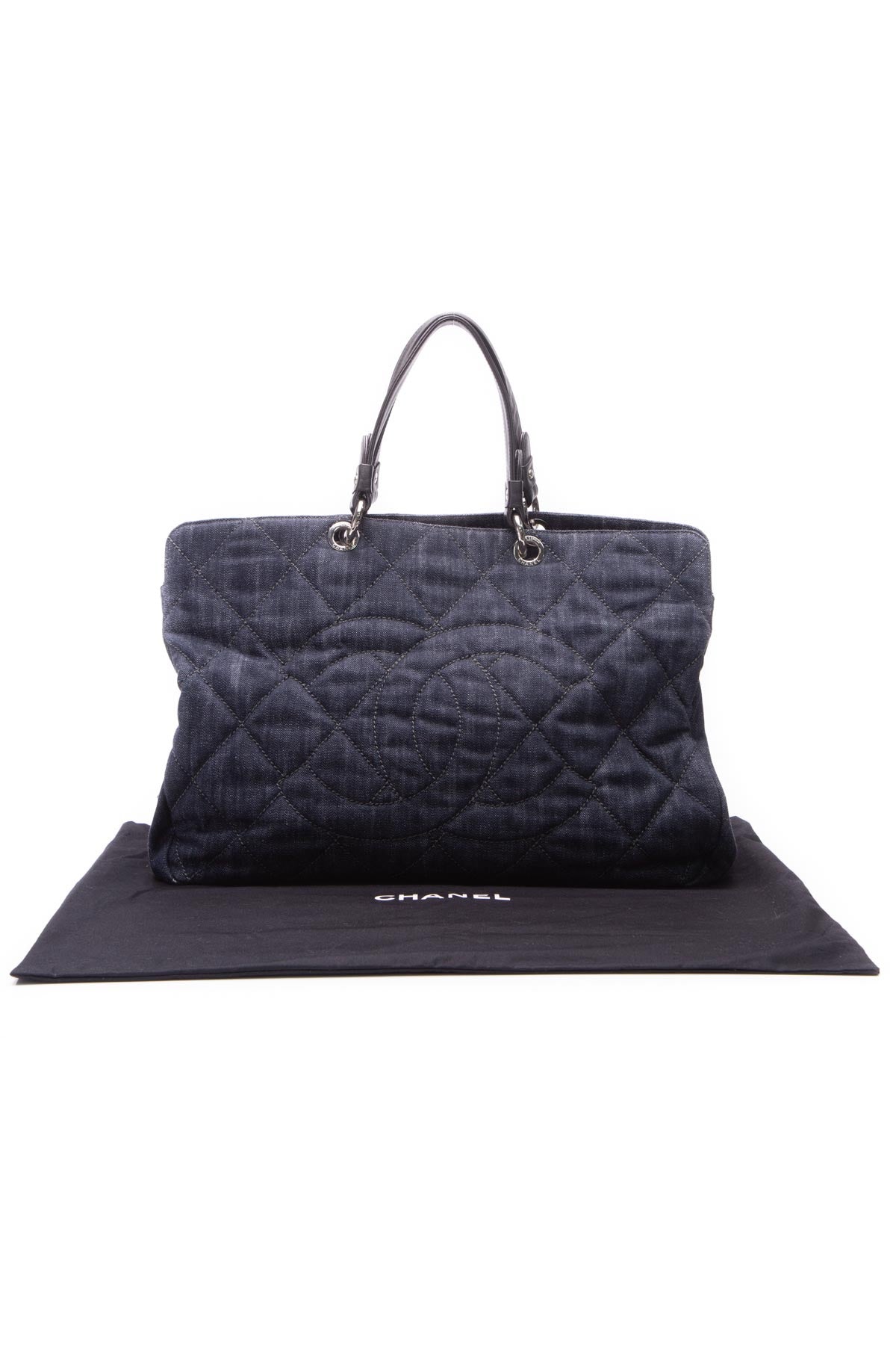 Chanel Quilted CC Denim Tote Bag
