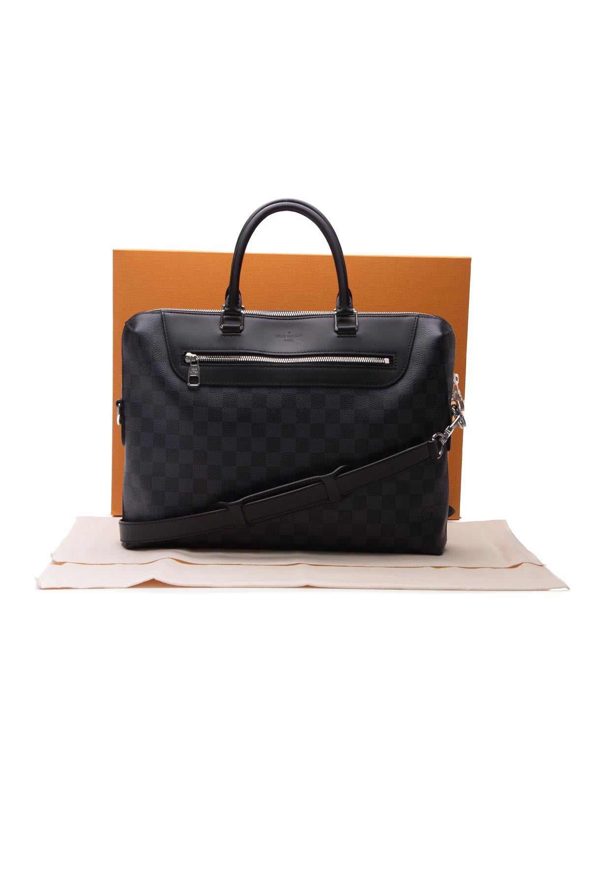 Men's Lous Vuitton Bag Porte Documents Jour in Damier graphite