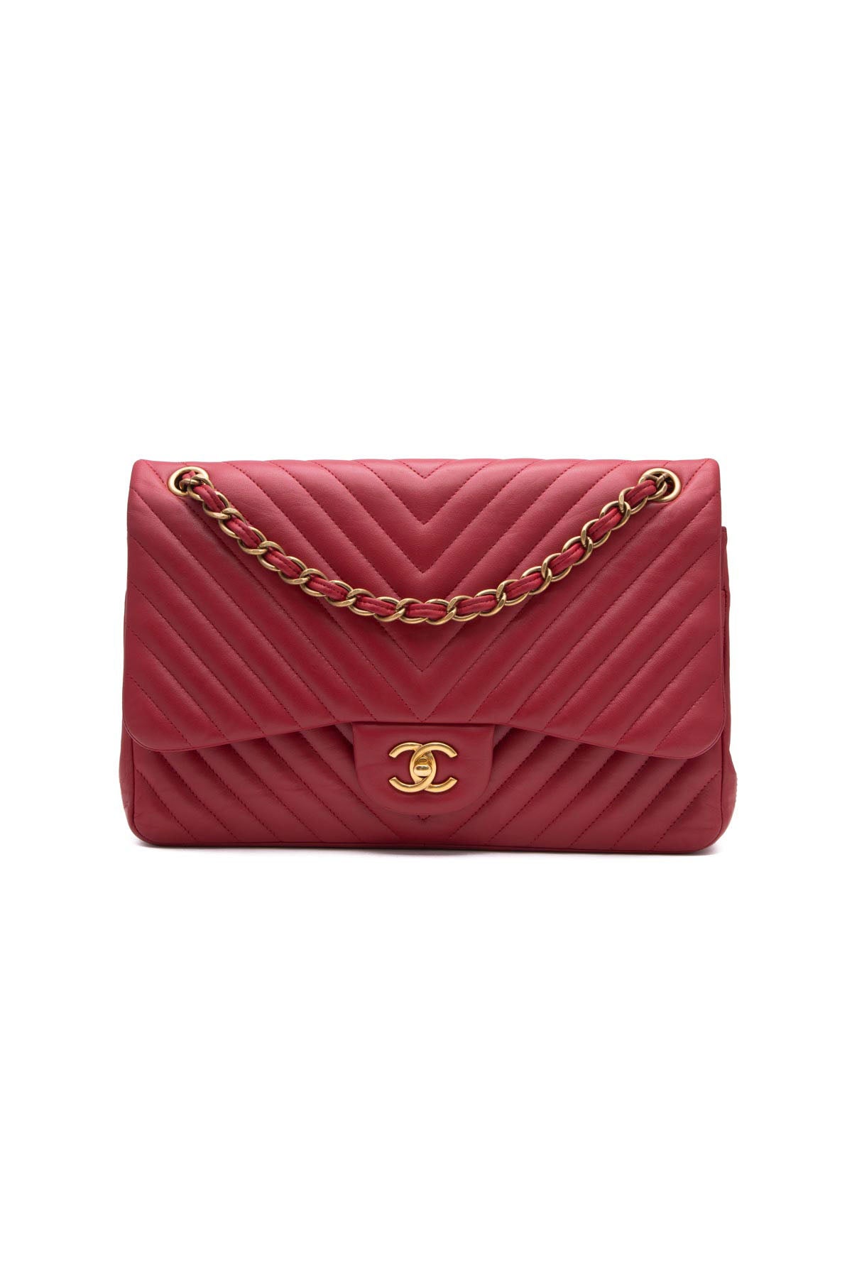 Chanel chevron double flap bag sale