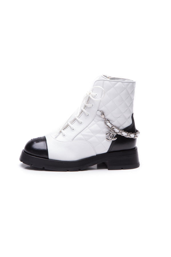 Chain Lace-Up Boots - Size 36.5
