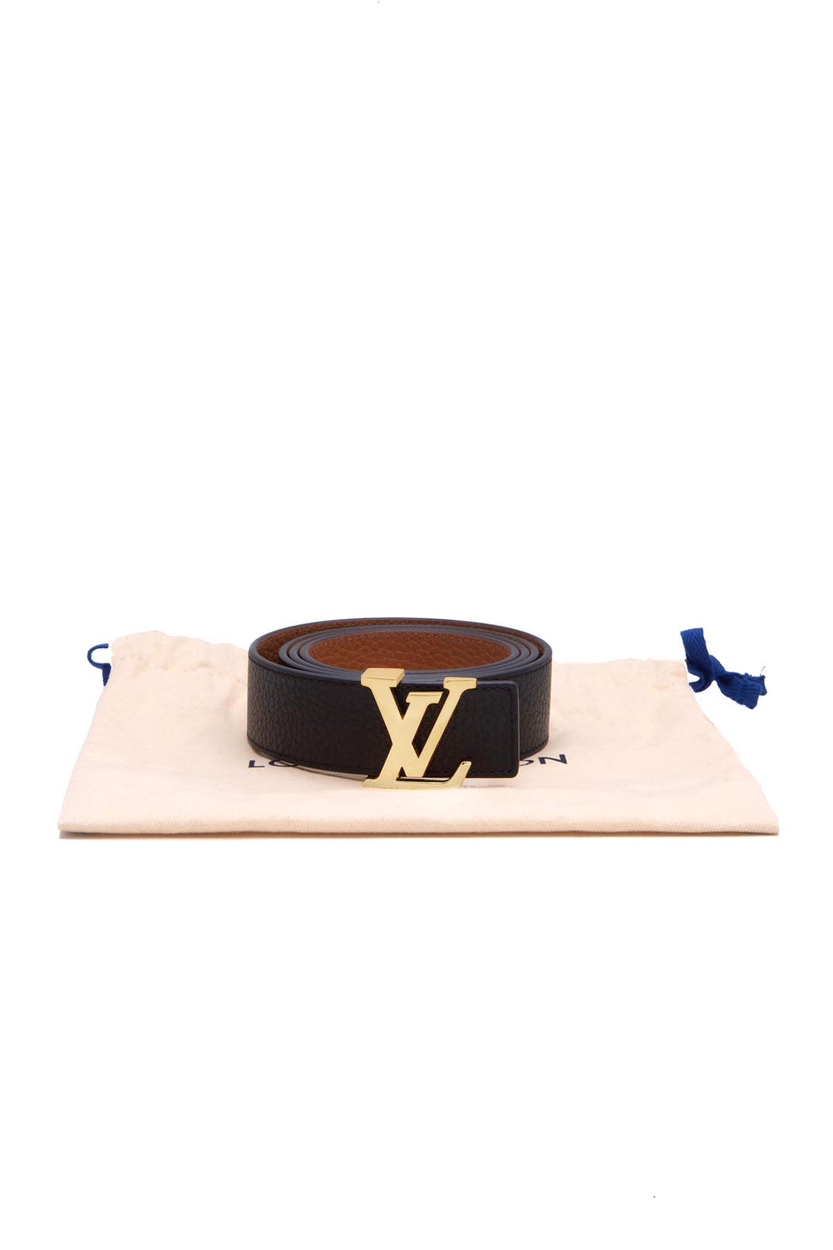 Louis Vuitton Brown Leather Initiales Belt Size 38 Inch