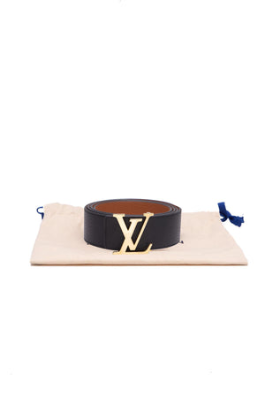 Louis Vuitton LV Initiales 40mm Reversible Grey Monogram Eclipse. Size 80 cm