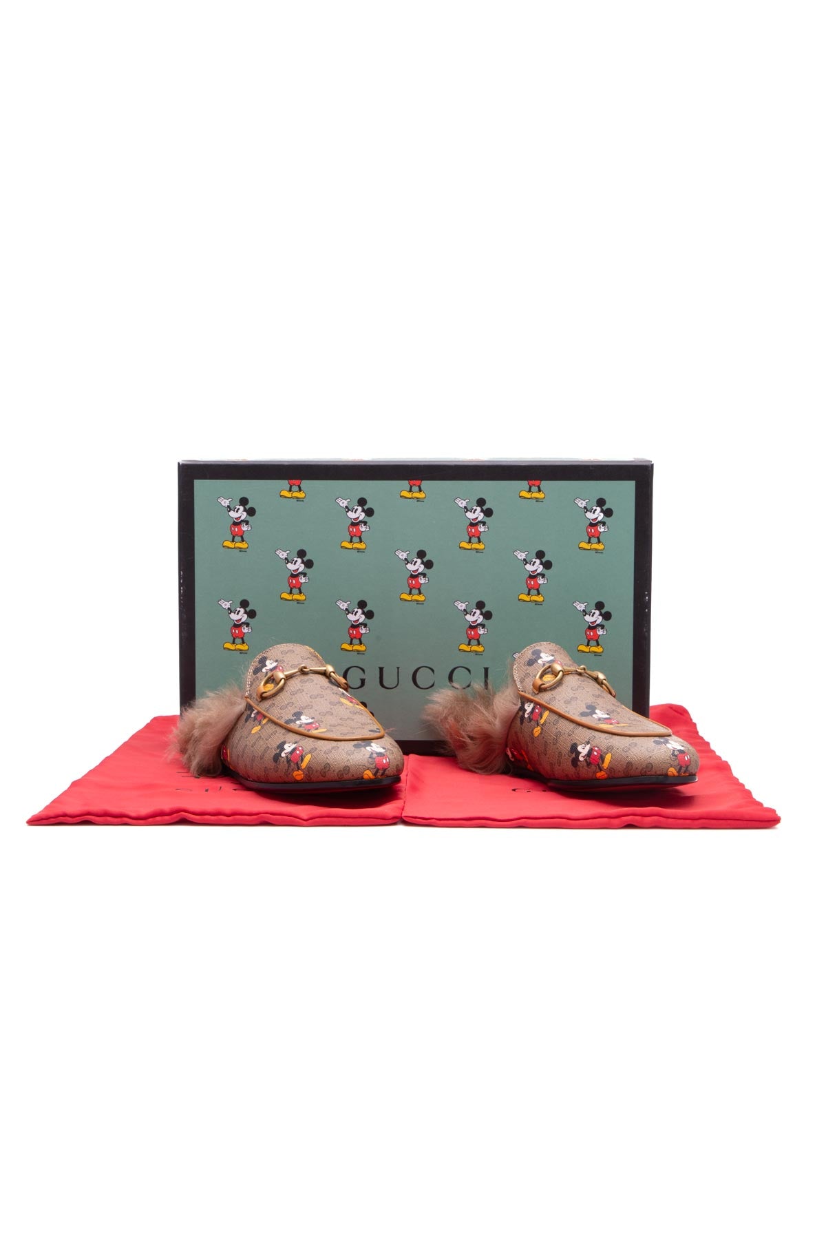 Gucci x Disney Fur Princetown Mules - Size 35.5