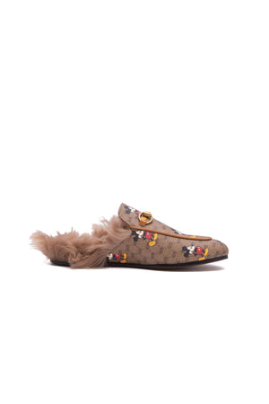 Gucci x Disney Fur Princetown Mules - Size 35.5