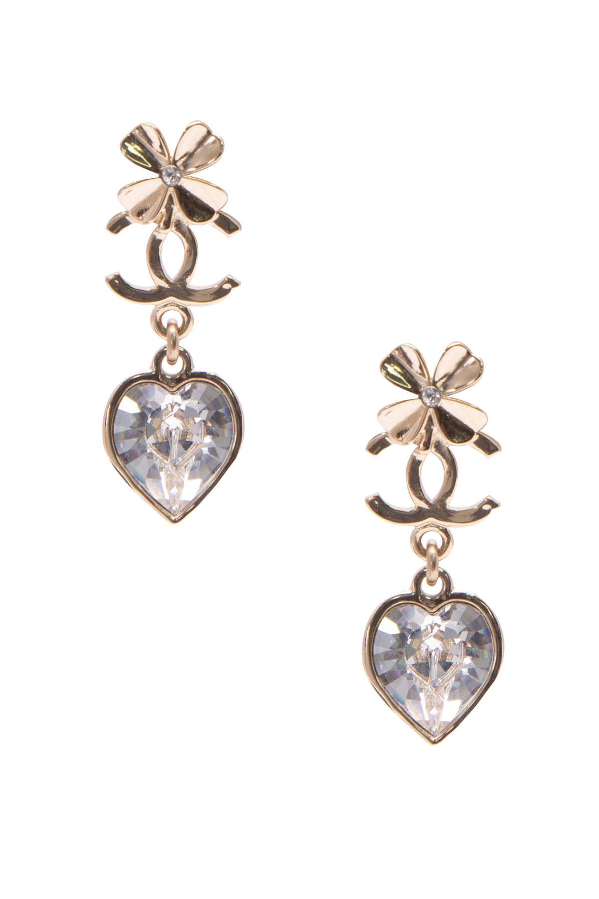 Chanel Diamond Gemstone Drop Earrings