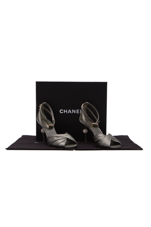 Chanel Satin Crystal Heels - Size 40.5