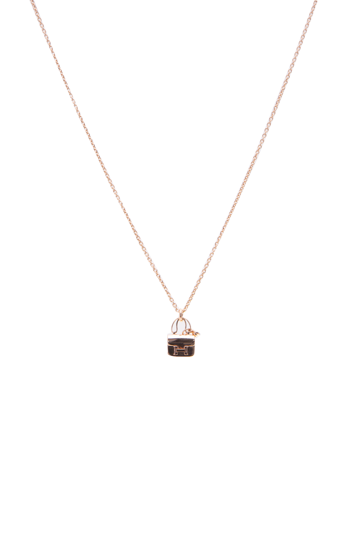 Hermes Birkin Amulette Diamond 18k Rose Gold Pendant Necklace Hermes | TLC