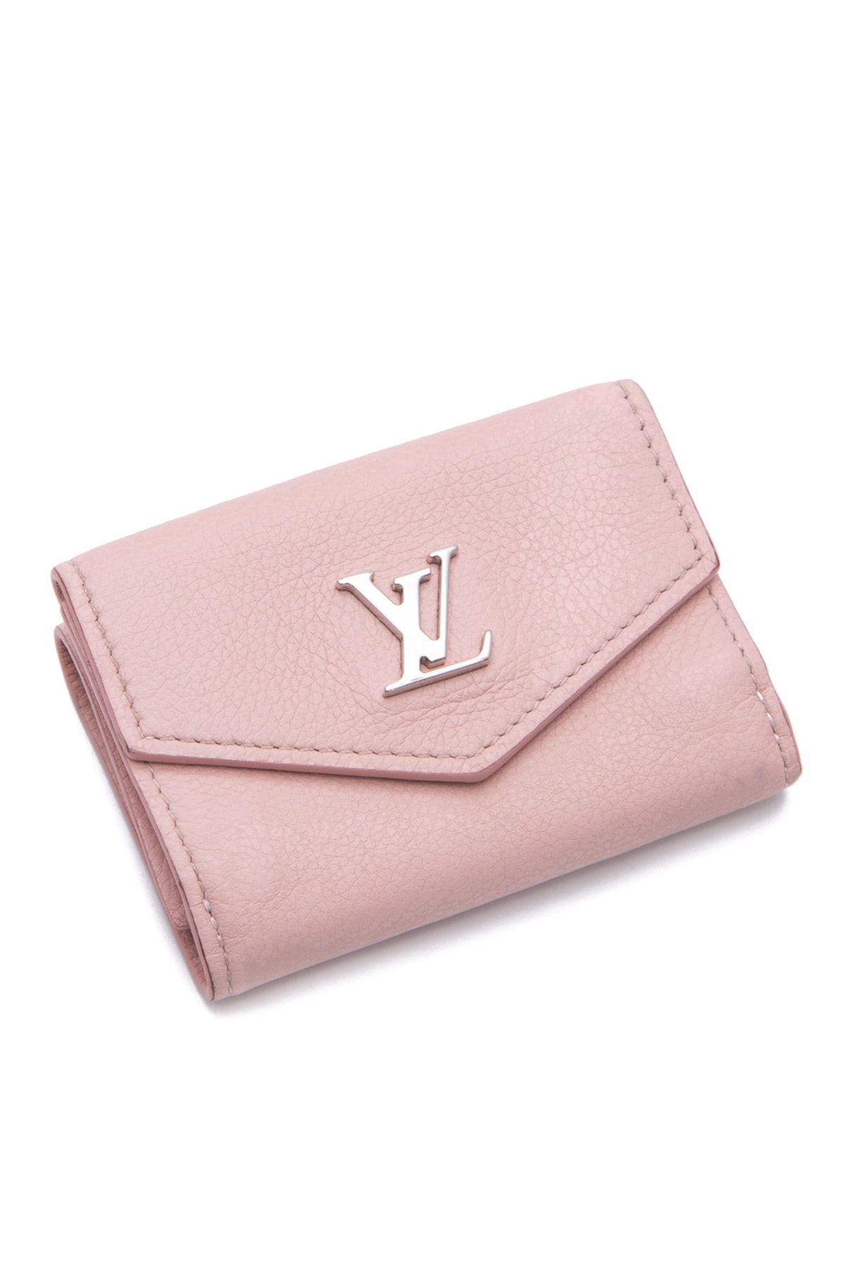 LOUIS VUITTON Metallic Calfskin Lockmini Wallet Pink 1252903