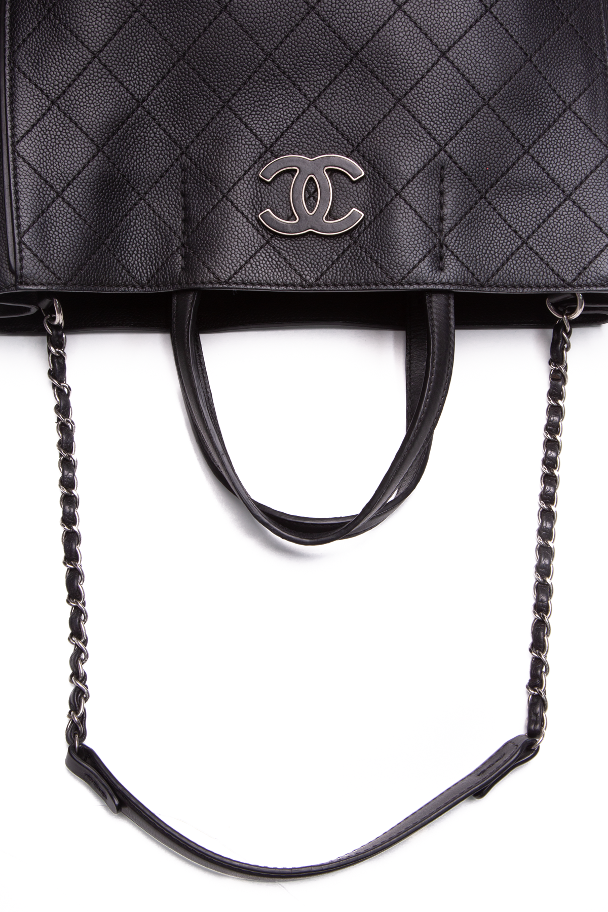 chanel all black handbag