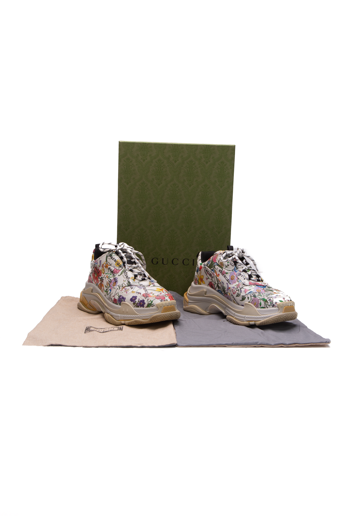 Gucci Men's Gucci x Balenciaga Flora Triple S Sneakers - US Size 11