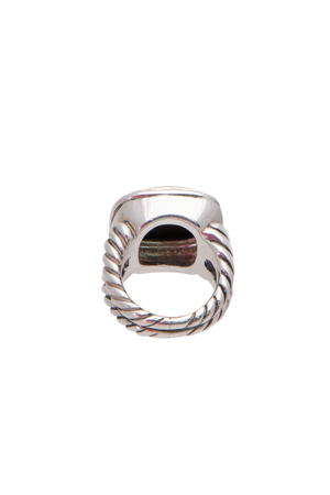 David Yurman 14mm Diamond & Onyx Albion Ring - Size 5.25