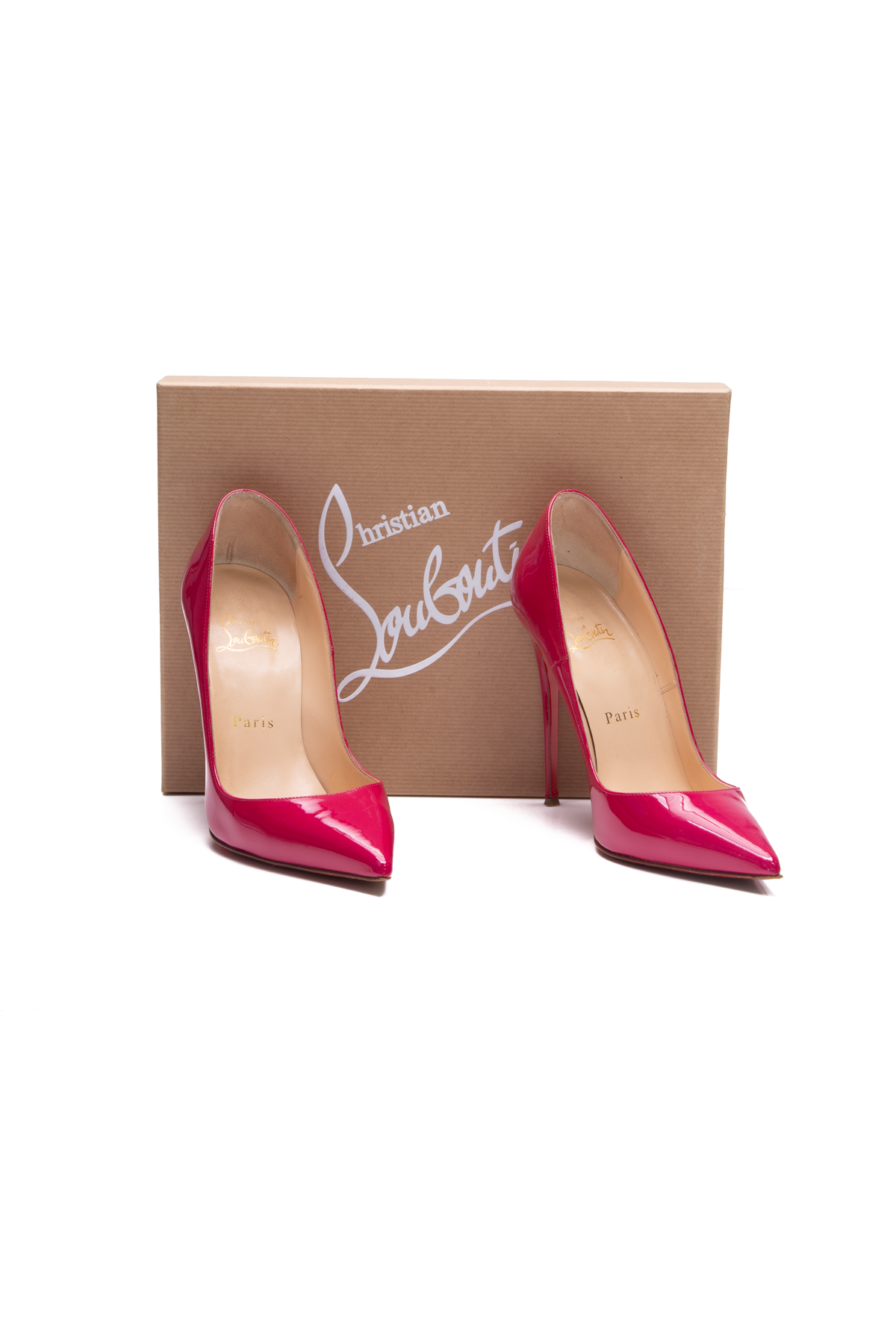 Christian Louboutin Hot Pink Leather So Kate Pumps, Size 36/US 6