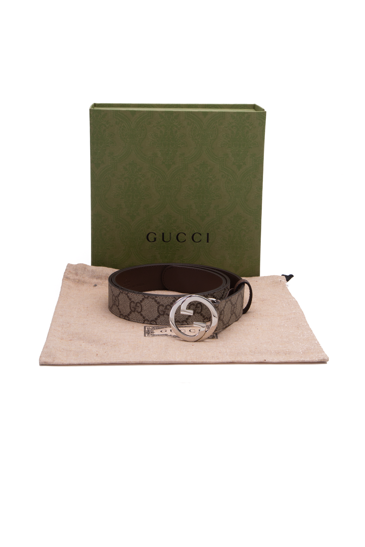Gucci Blondie belt in Beige Brown GG Canvas Leather