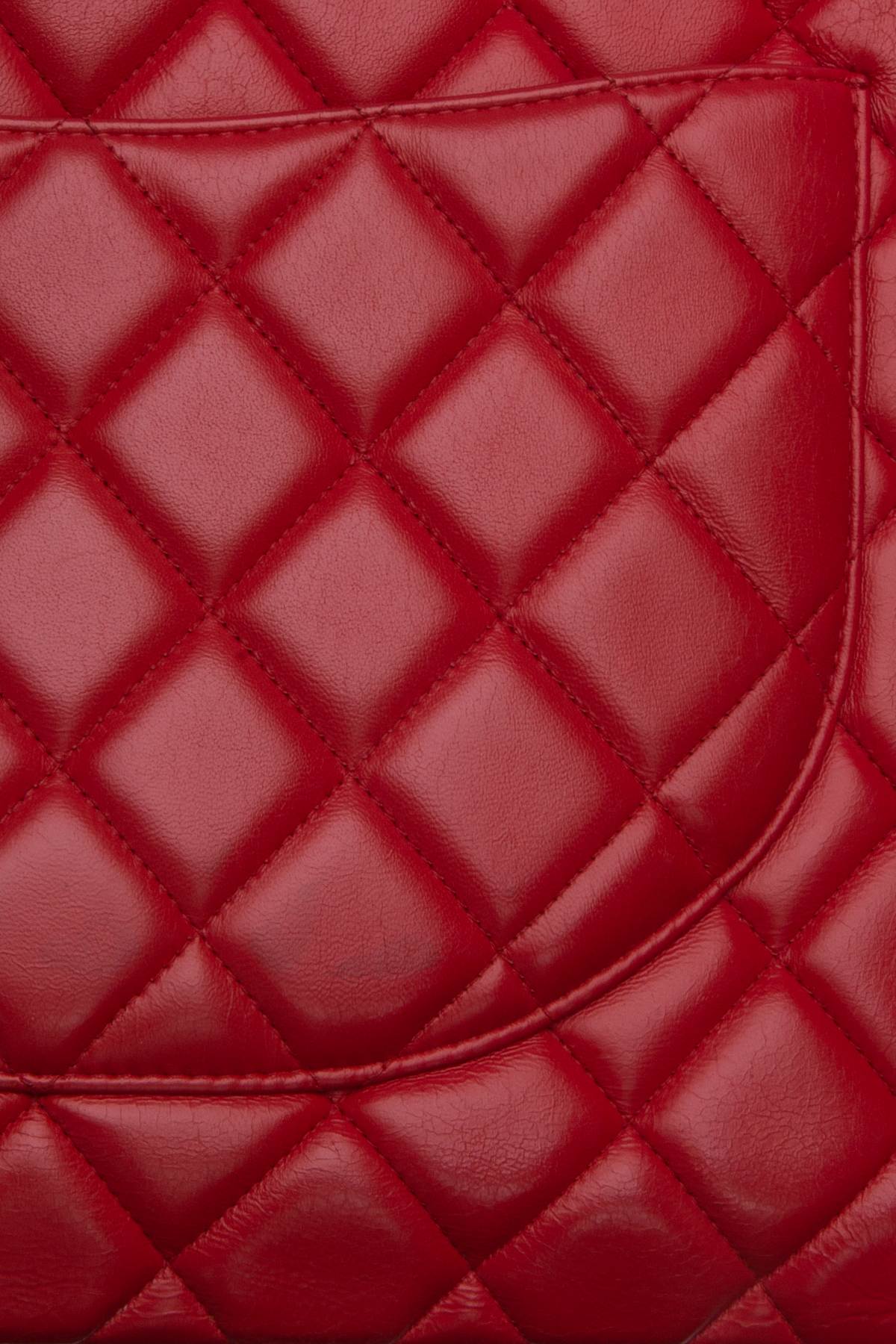 Chanel Red Quilted Lambskin Leather Classic Maxi Single Flap Bag