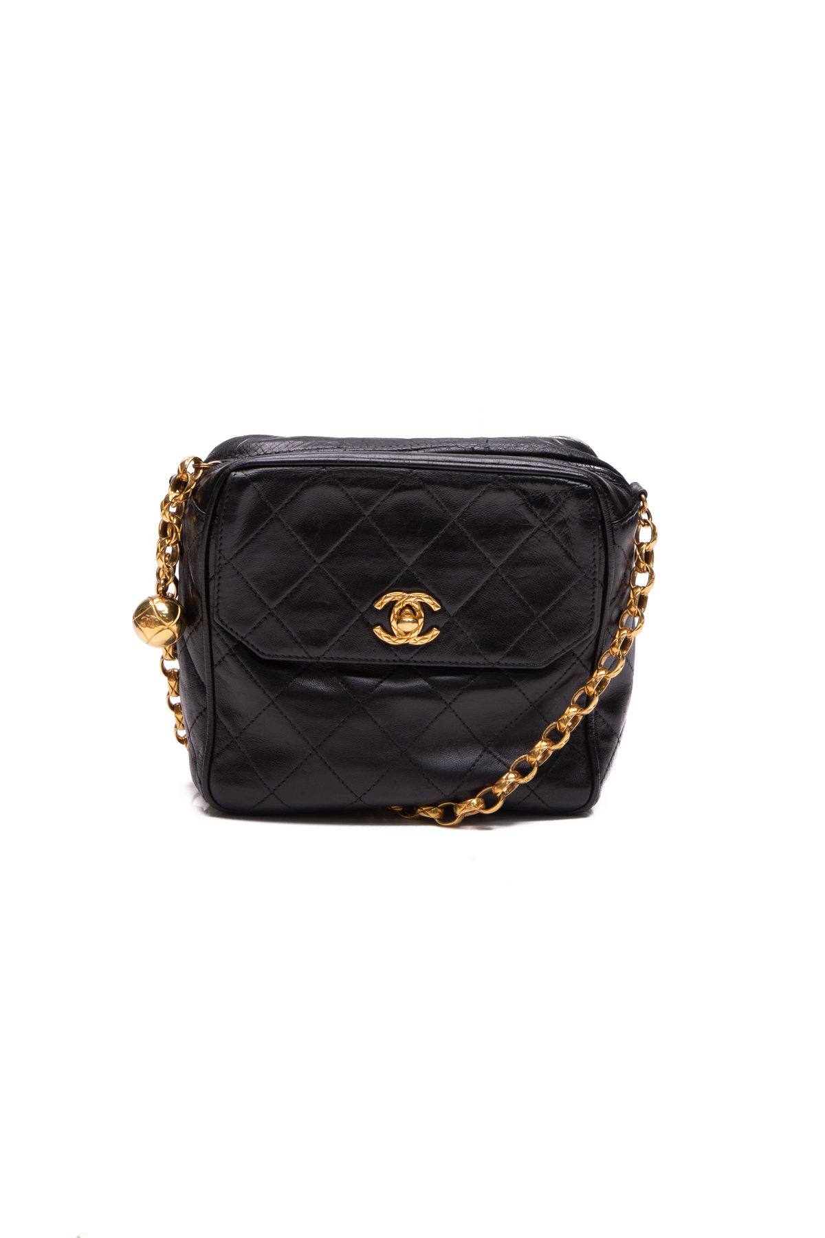 Vintage Chanel Gold Quilted Camera Bag (Gold)
