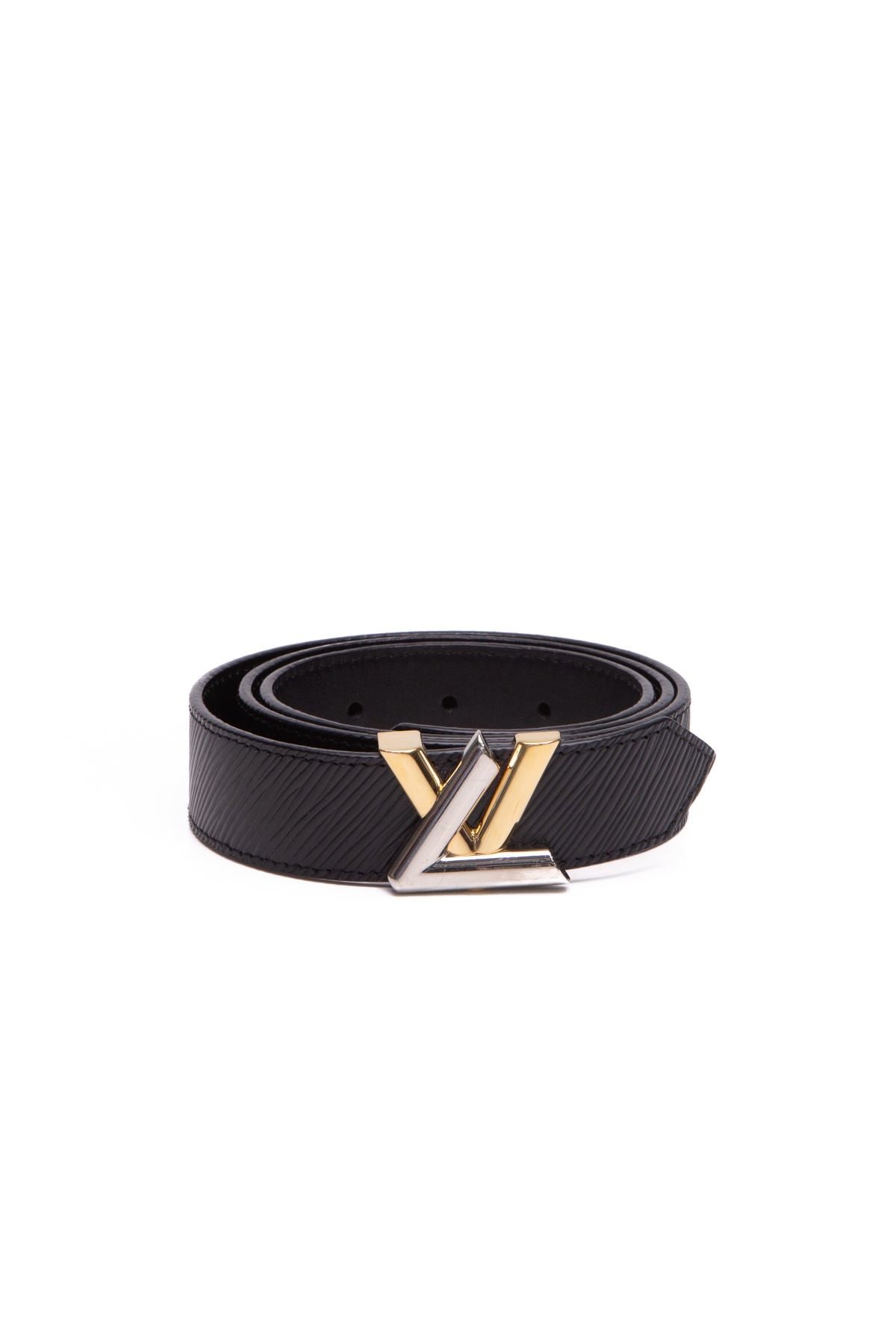 Louis Vuitton Black Epi Leather Lv Initiales Belt (size 90) in Brown