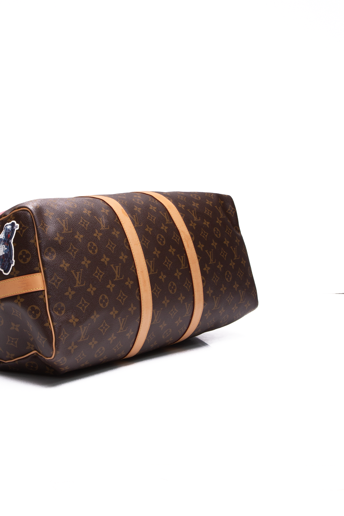 Louis Vuitton Keepall Bandouliere 50 Monogram Brown Red Logo Weekend Travel  Bag