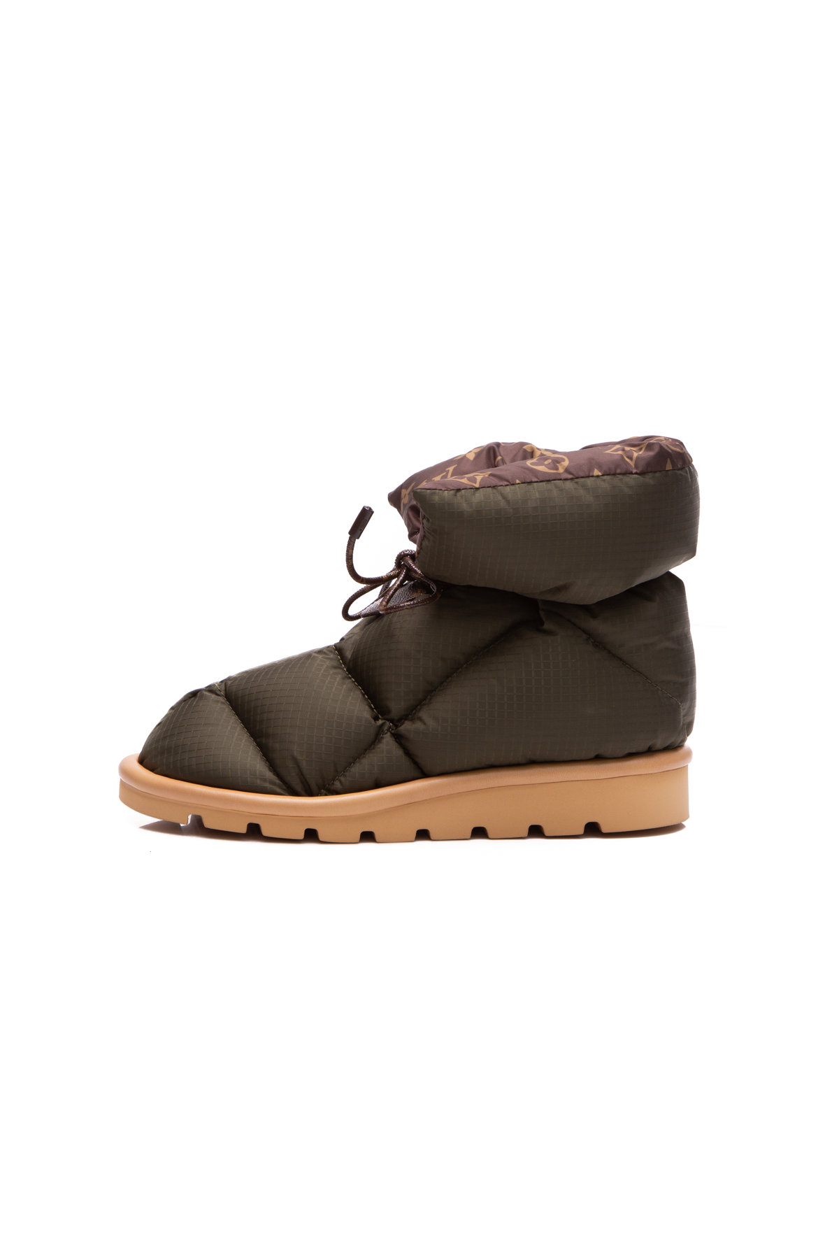 LOUIS VUITTON Shearling Suede Monogram Pillow Comfort Ankle Boot 37 Beige |  FASHIONPHILE