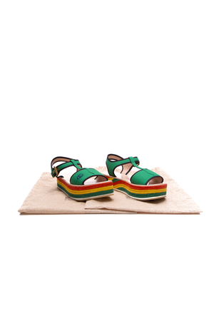 Gucci GG Platform Espadrille Sandals - Size 37.5