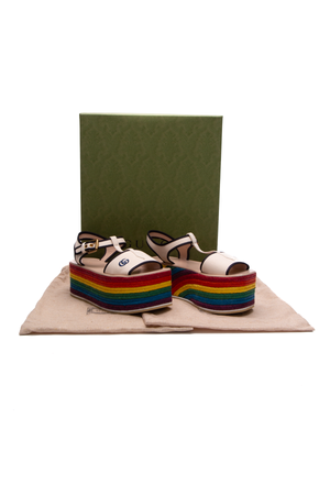 Gucci GG Platform Espadrille Sandals - Size 38