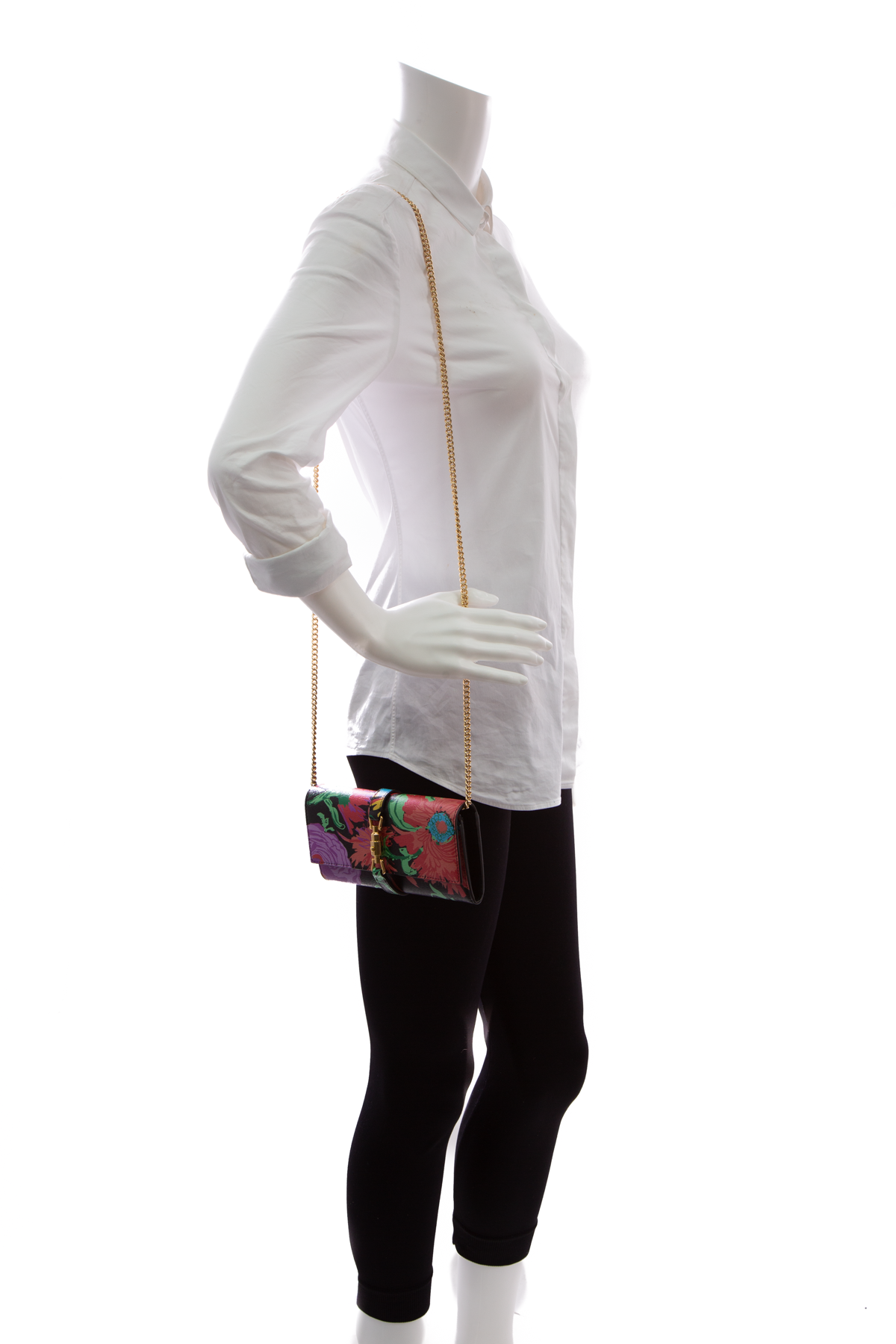 Gucci X Ken Scott Floral Print GG Marmont Mini Shoulder Bag in
