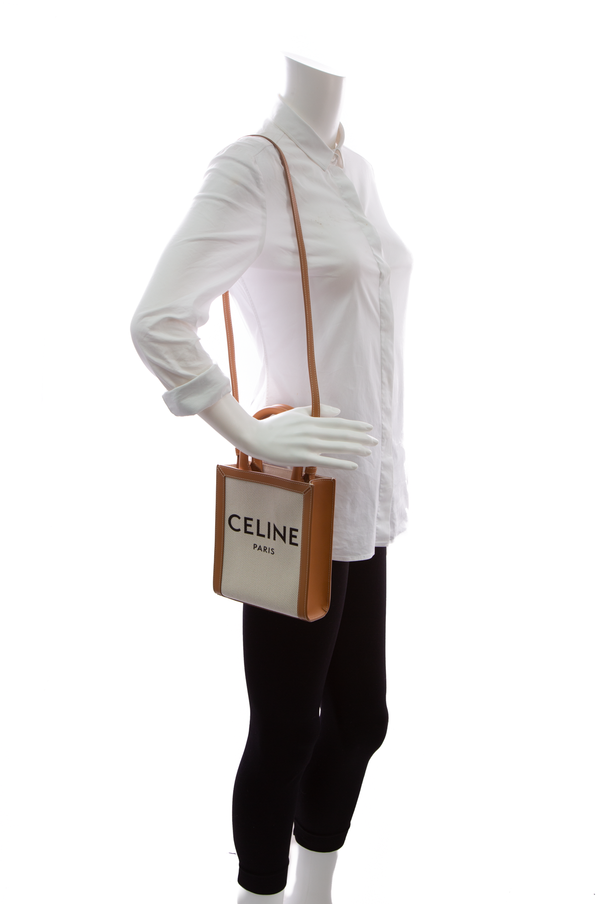 Celine White Mini Vertical Cabas Tote