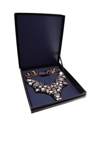 Prada Crystal & Chain Bib Necklace