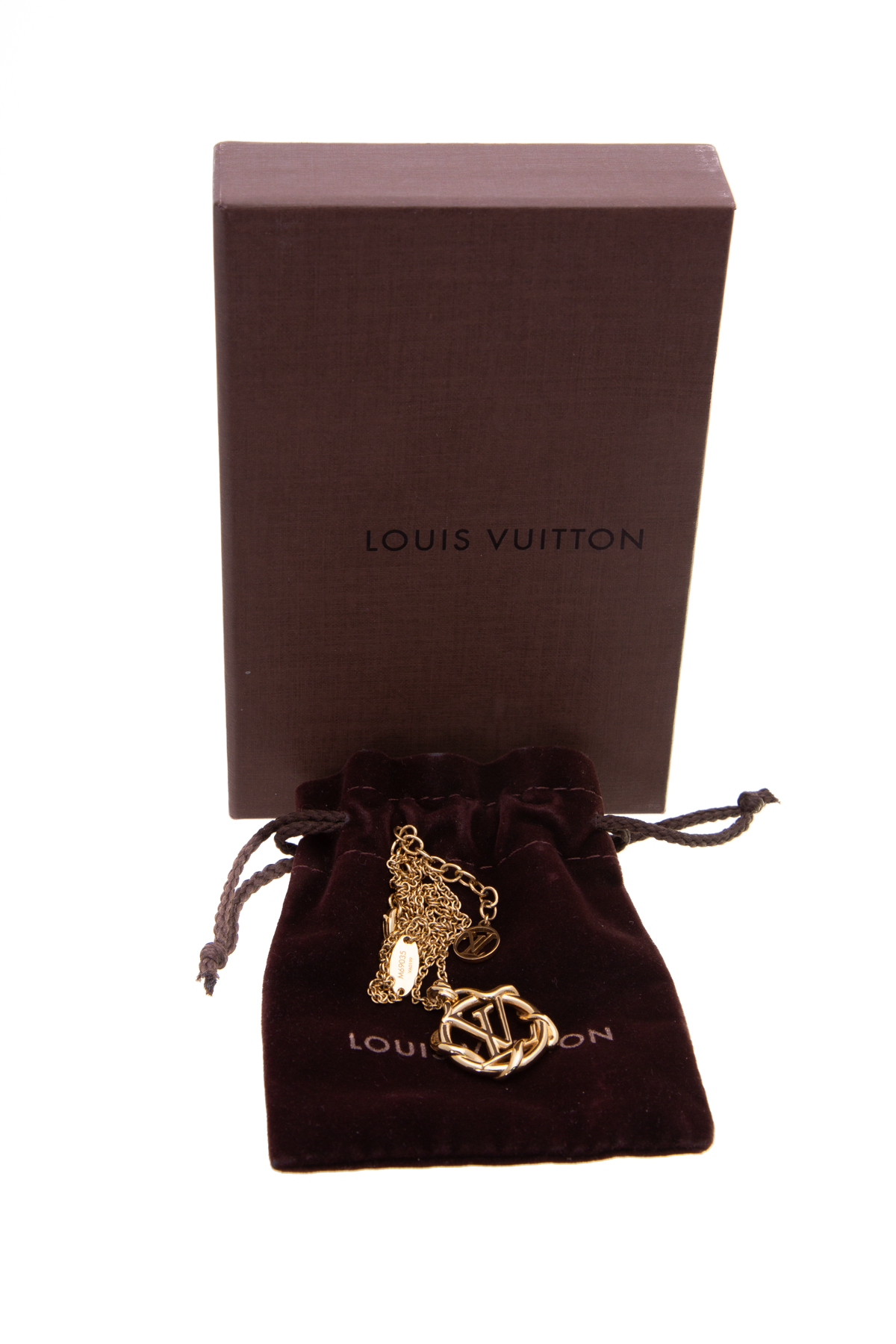 Louis Vuitton Gold Tone Garden Louise Pendant Necklace