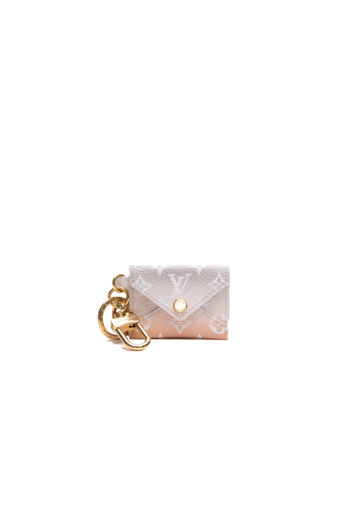 Auth LOUIS VUITTON Fleur de Monogram Bag Charm Gold/Off White