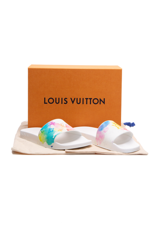 Louis Vuitton Men's Watercolor Pool Slides - Size US Size 6.5