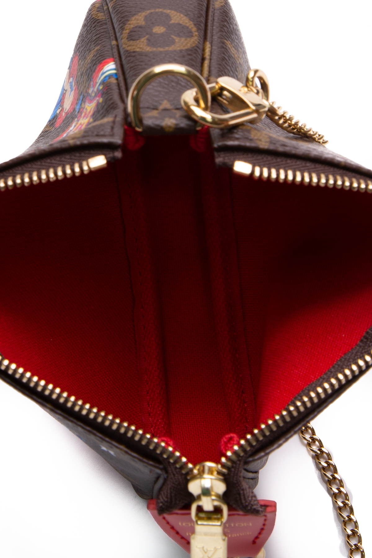Louis+Vuitton+Pochette+Accessoires+Red+Interior+Pouch+Mini+Brown+